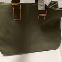 Large Army Green Canvas Tote Bag