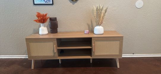 boho/rattan style tv stand