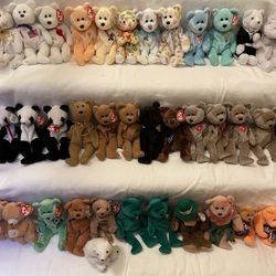 Lots of Vintage TY Beanie Baby Bears $4 each Bear Beanies