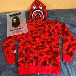 Red Bape Hoodie Large New