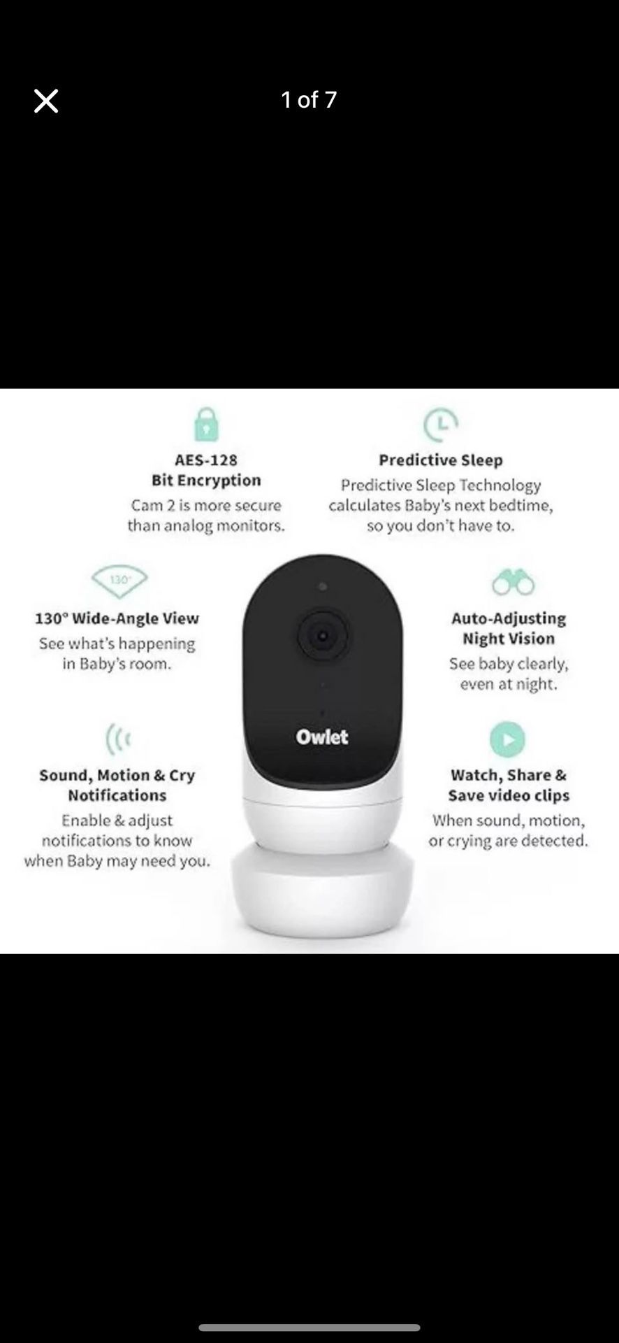 Owlet Cam 2 Smart Baby Monitor HD Video Cam BC06NNBBJ - WHITE