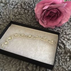 Silver Bracelet With Rhinestones