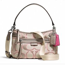 COACH DAISY OUTLINE SIGNATURE METALLIC CROSSBODY (COACH F23946)