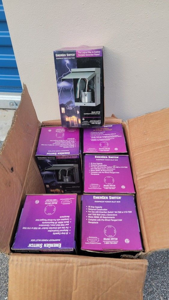 Power Inlet Box Raintight Emergen switch #RT30