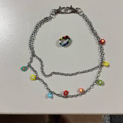 Flower Necklace And Ring