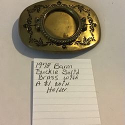 Collectible 1978 Baron brass Belt Buckle with $1 Coin Holder