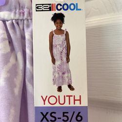 Brand new With Tags girls size X/S 5/6 Youth Super Cute And Comfotable Purple Tie Dye Summer Dress