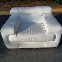 White Faux Leather Accent Chair 