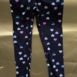 Girls Heart Pattern Leggings