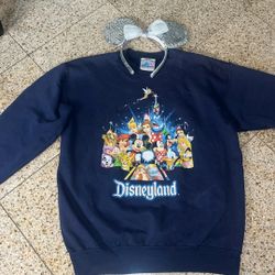 Women’s Adult Small Vintage Disney Sweatshirt  And Minnie Ears 