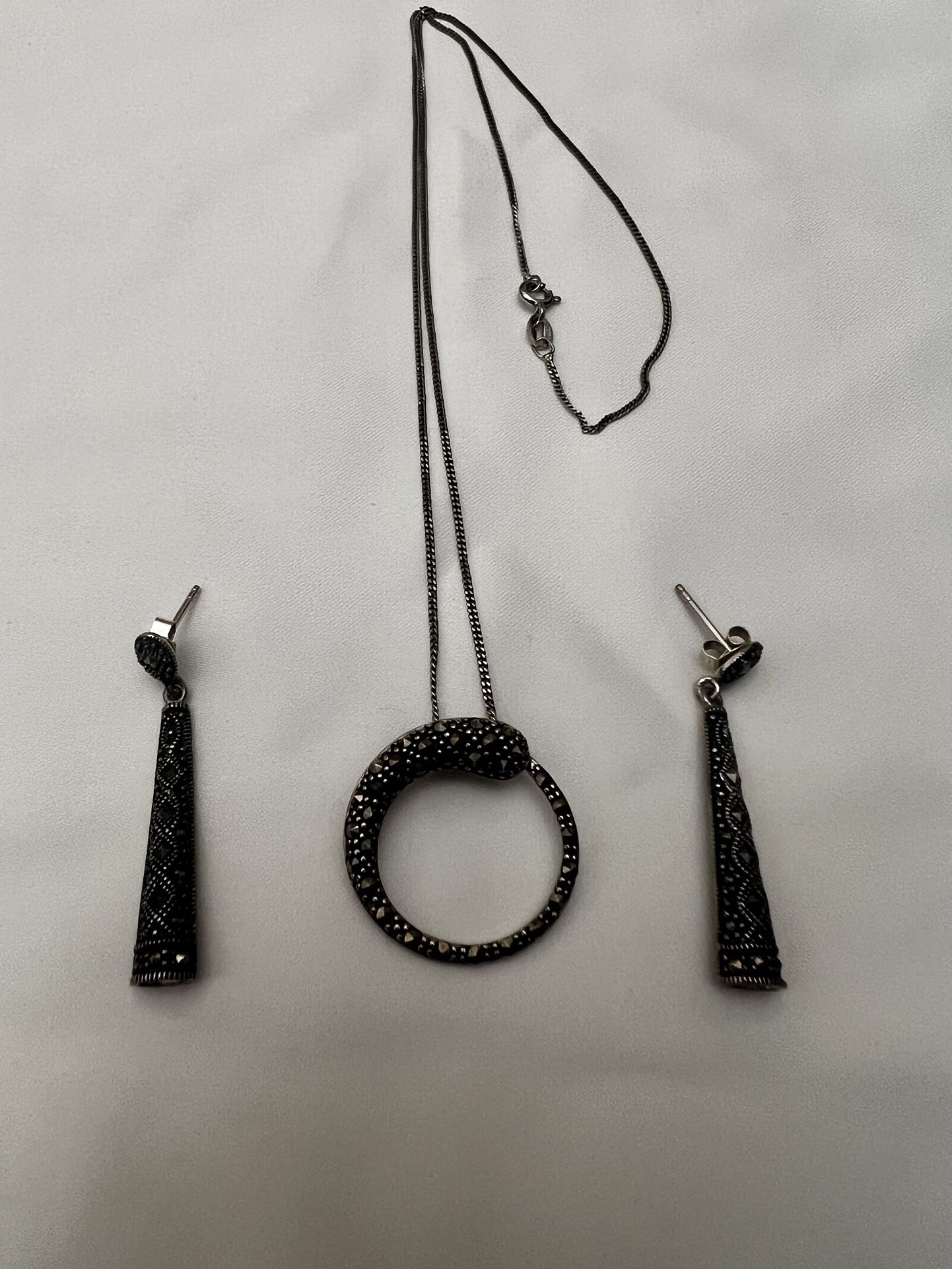 Sterling Silver Necklace with Earrings