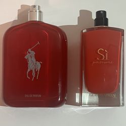Men’s polo cologne and women’s Armani perfume