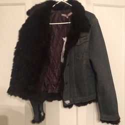 Jean Jacket/ Partial fur lining