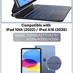 CHESONA for iPad 10th Generation Case with Keyboard