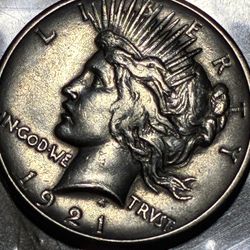 Peace Dollar Hig Relief 1921 Sin Circular