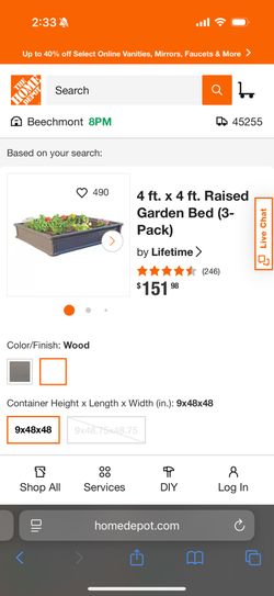 3 Plastic 4x4 Raised Garden Beds.