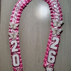 Hot Pink Hello Kitty Graduation Double Leis