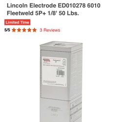 LINCOLN ELECTRIC Stick Electrodes: Low-Alloy Steel, E9018M H4R, 1/8 in x 14 in, 50 lb $100 OBO
