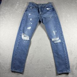 Levis 501 Premium Women’s Jeans 35x30 Button Fly Light Wash High Rise #2777