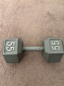 55lb Cast Iron Hex Dumbbell