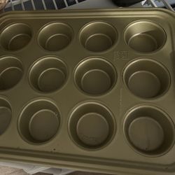 Gold muffin pan  wm Sonoma
