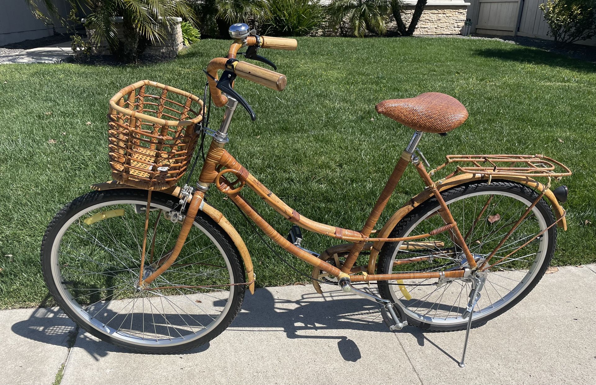 Vintage Rattan & Bamboo Beach Cruiser by Quasar Khanh