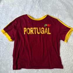 Burgundy and Yellow Jersey T-shirt. 