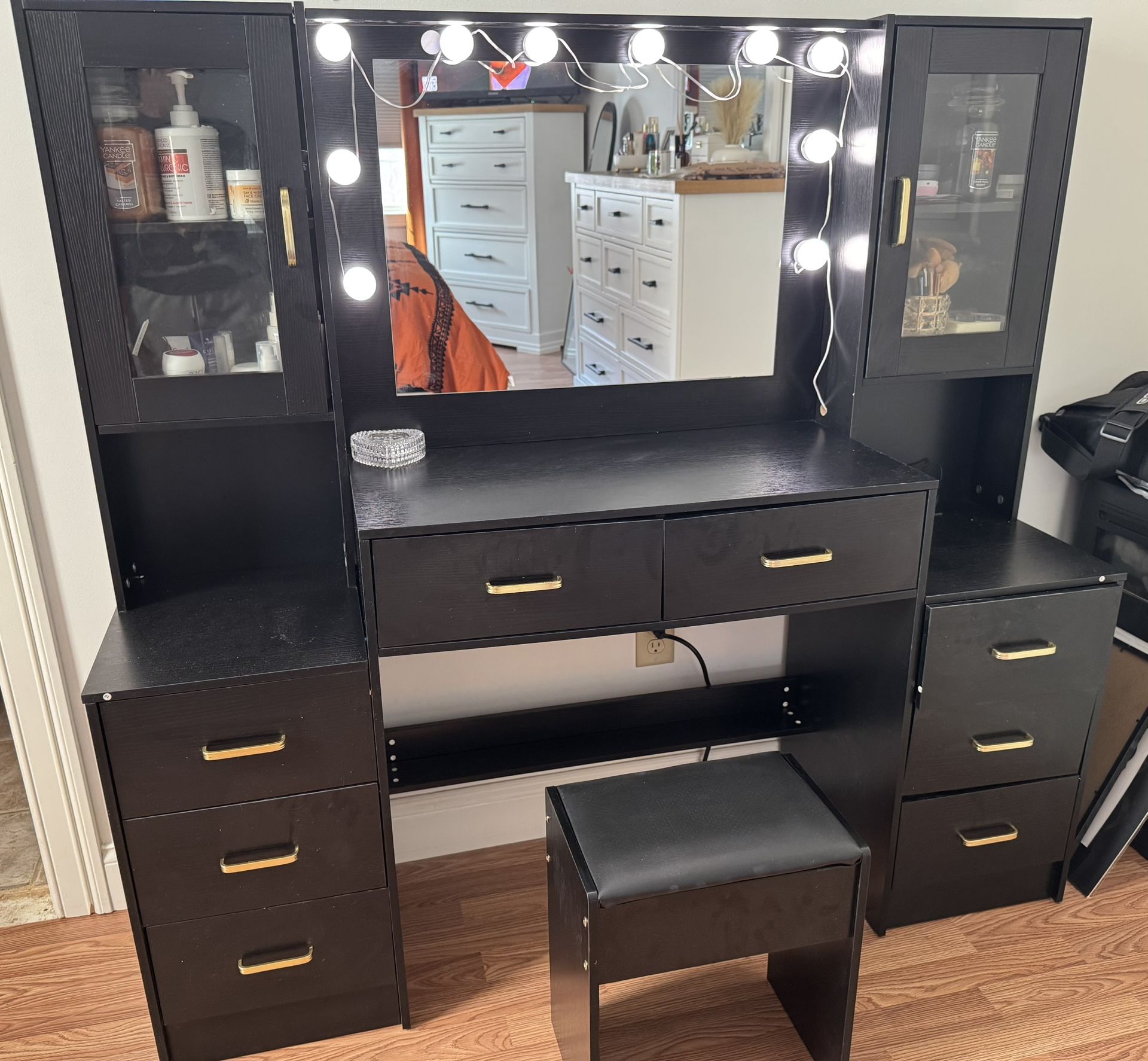 Black Vanity Set For Sale Like New