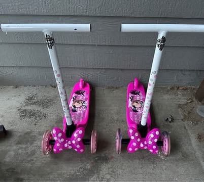 Disney Minnie Mouse 3-Wheel Scooter $30 for both