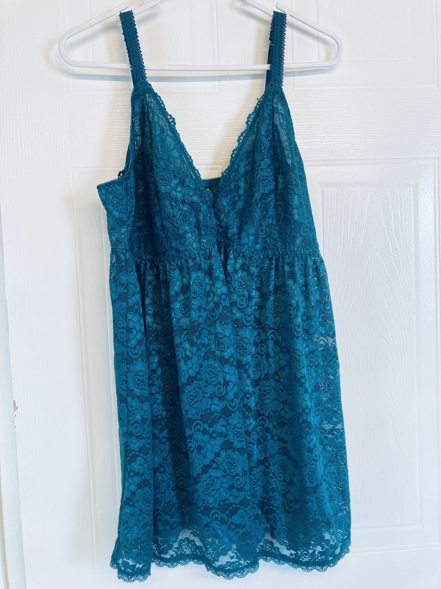 Torrid Babydoll Sheer Lace Nightgown Teddy Size 2 2X 18/20 Teal