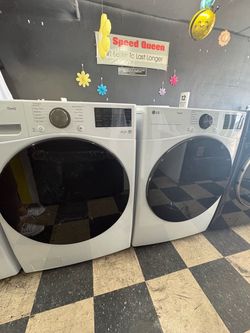 LG ThinQ Front Load Washer and Dryer Set