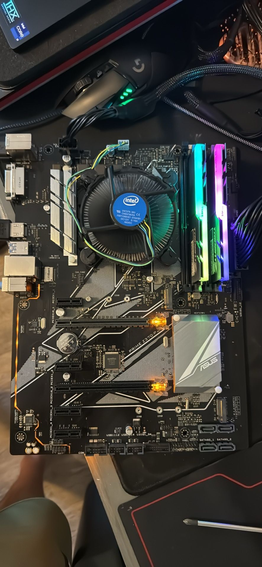 Asus prime z370-p with intel coffee lake cpu, cooler and DDr4 combo