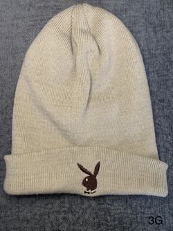 Playboy Women's / Unisex Beanie with Embroidered Brown Bunny Logo One Size