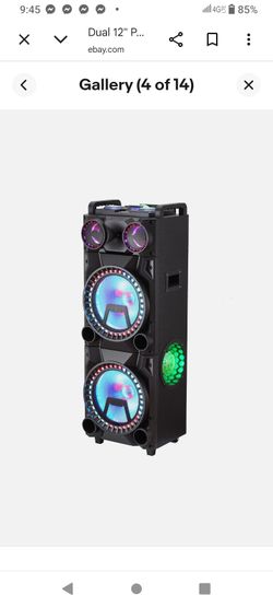 Dual 12" Portable Party Speaker with LED Lights