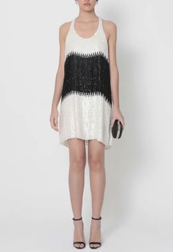 Parker Sequined Black & White Mini Dress, Size small