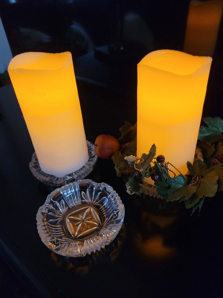 CRYSTAL CANDLE HOLDERS