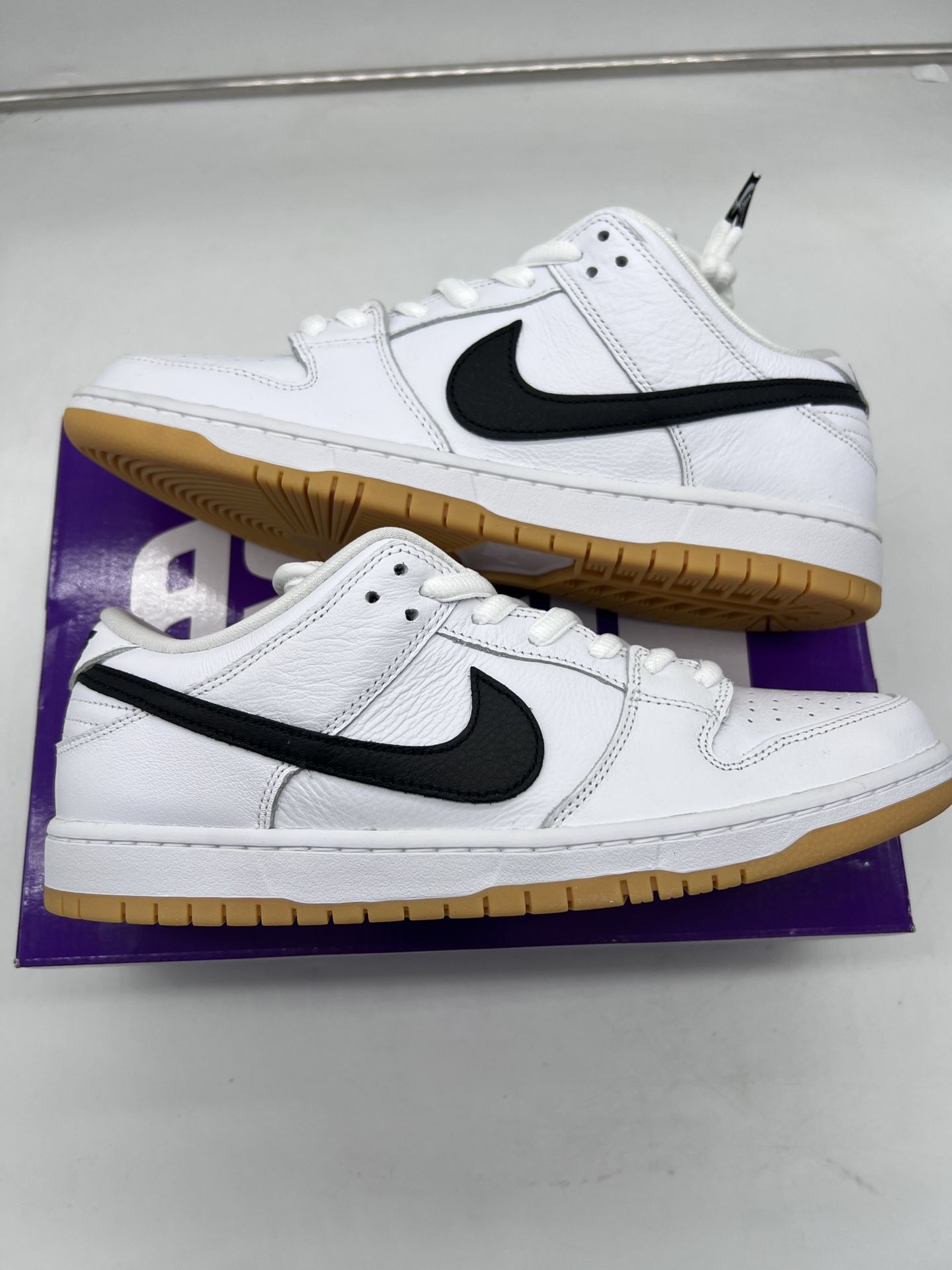 Size 9.5 11 12 - Nike Dunk Low Pro SB White Black Gum NEW with Box Skateboarding