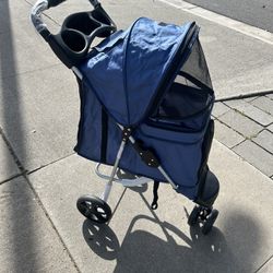 Dog Cat Stroller for Small/Medium Pets up to 50 lbs, 3-in-1 Foldable Pet Stroller with Detachable Ca