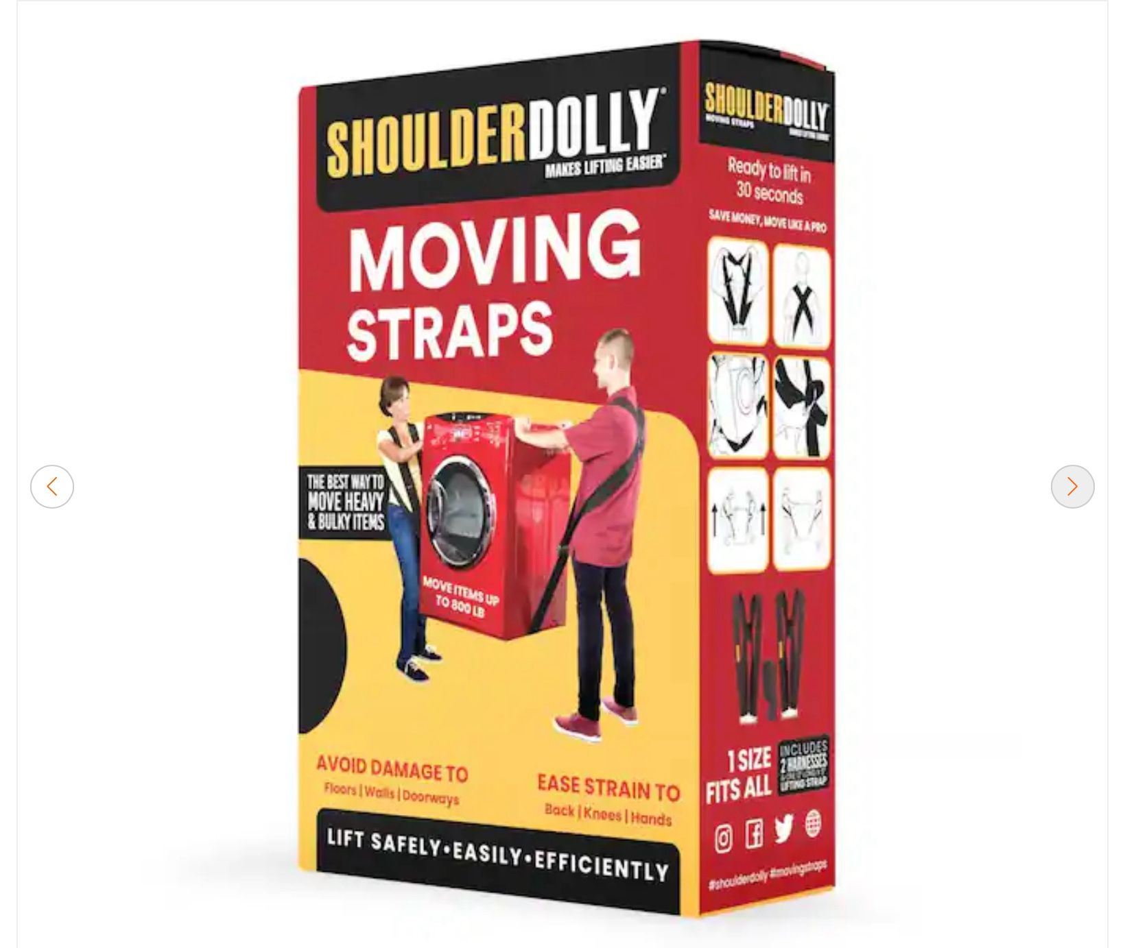 ShoulderDolly 12 ft L x 5 in. W Moving Straps for items up to 800 Lb