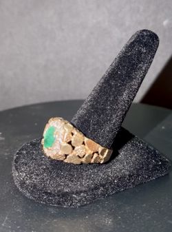 Yellow gold 10k nugget ring solid