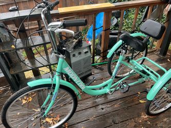 Mooncool Adult Tricycle Teal Three-Wheel Bike