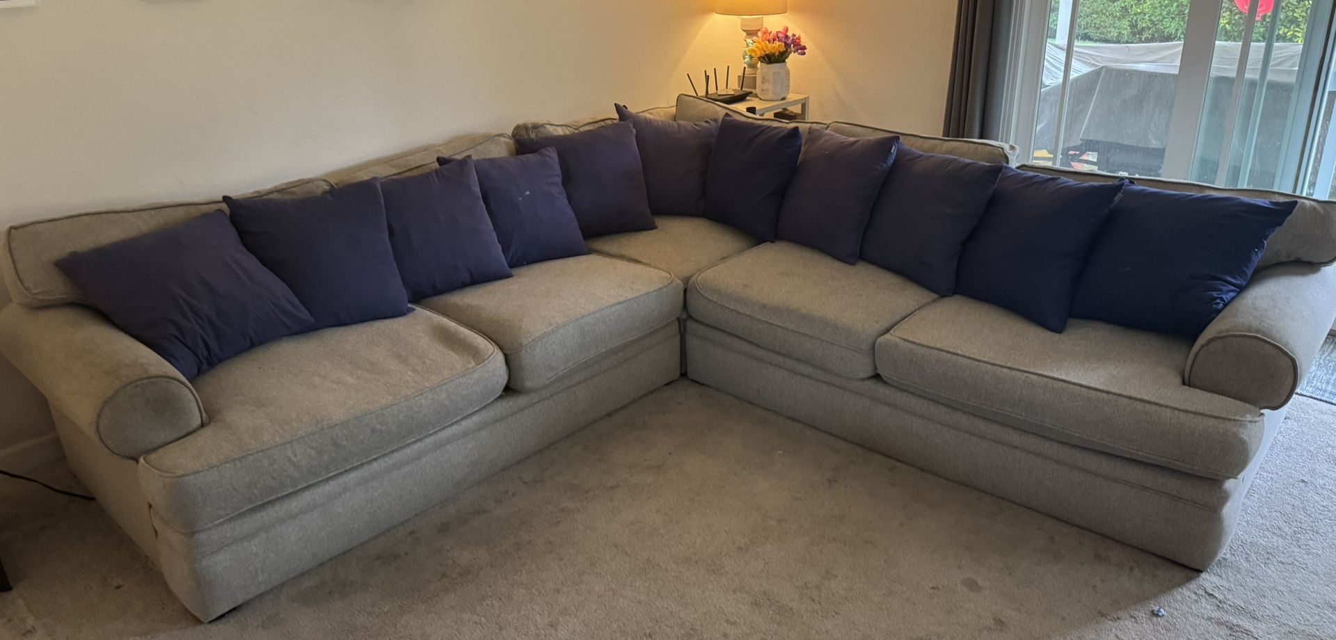 Used Grey Sectional L-Shaped Sofa