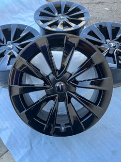 Tesla model 3 rims 19” OEM Factory Wheels Rines new gloss black powder coated ( exchange available )( Cambio Disponible ) fits Tesla model 3