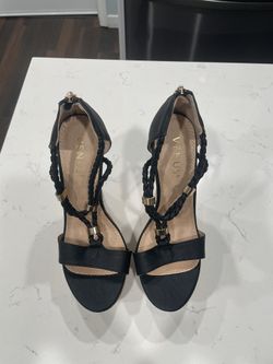 Size 7 Black Cork Wedge 5-inch Heels