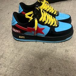 A Bathing Ape Bape Sta Marvel Comics Black Widow sneakers.