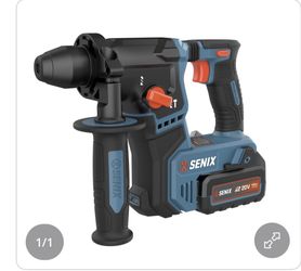 SENIX X2 20 Volt Max* SDS-Plus Cordless 5/8" Rotary Hammer Drill with Brushless Motor, Auxiliary Handle, Dual Function, & Vibration Control, Includes