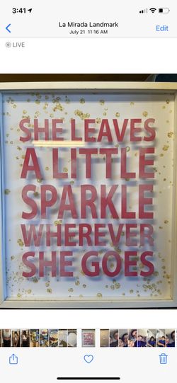 Wall art ‘she leaves a little sparkle wherever she goes’