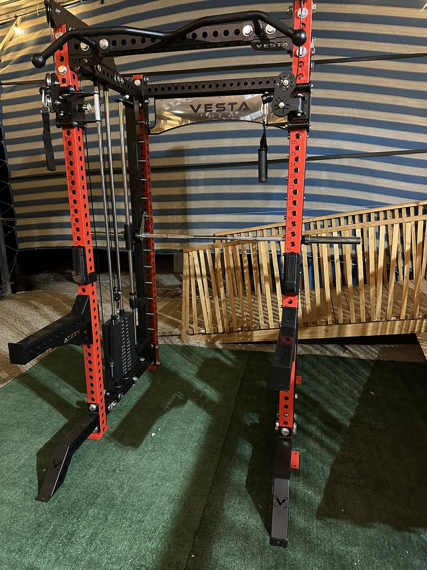 Vesta Fitness PRO SERIES Ultimate Half Rack Functional Trainer w/Smith Machine Bar | 320lb Stack | Gym Equipment | Fitness | Commercial | Squat Rack