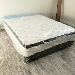 NEW QUEEN PILLOW TOP MATTRESS. Bed frame is not available. Take it home same day 👍