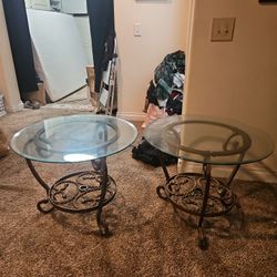 2 Side Glass Tables 